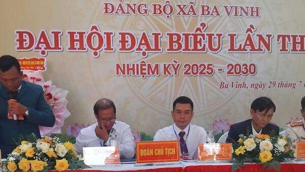 TRÙ BỊ ĐẠI HỘI ĐẢNG BỘ XÃ BA VINH, NHIỆM KỲ 2025 - 2030
